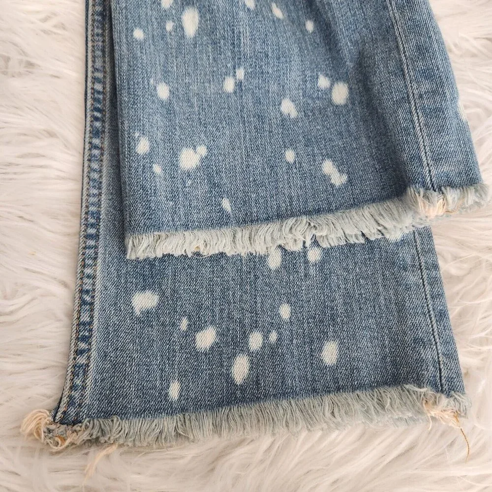 Free People Jeans Free‎ People 90s Raw Waist Bleached Bootcut Crop sz 25